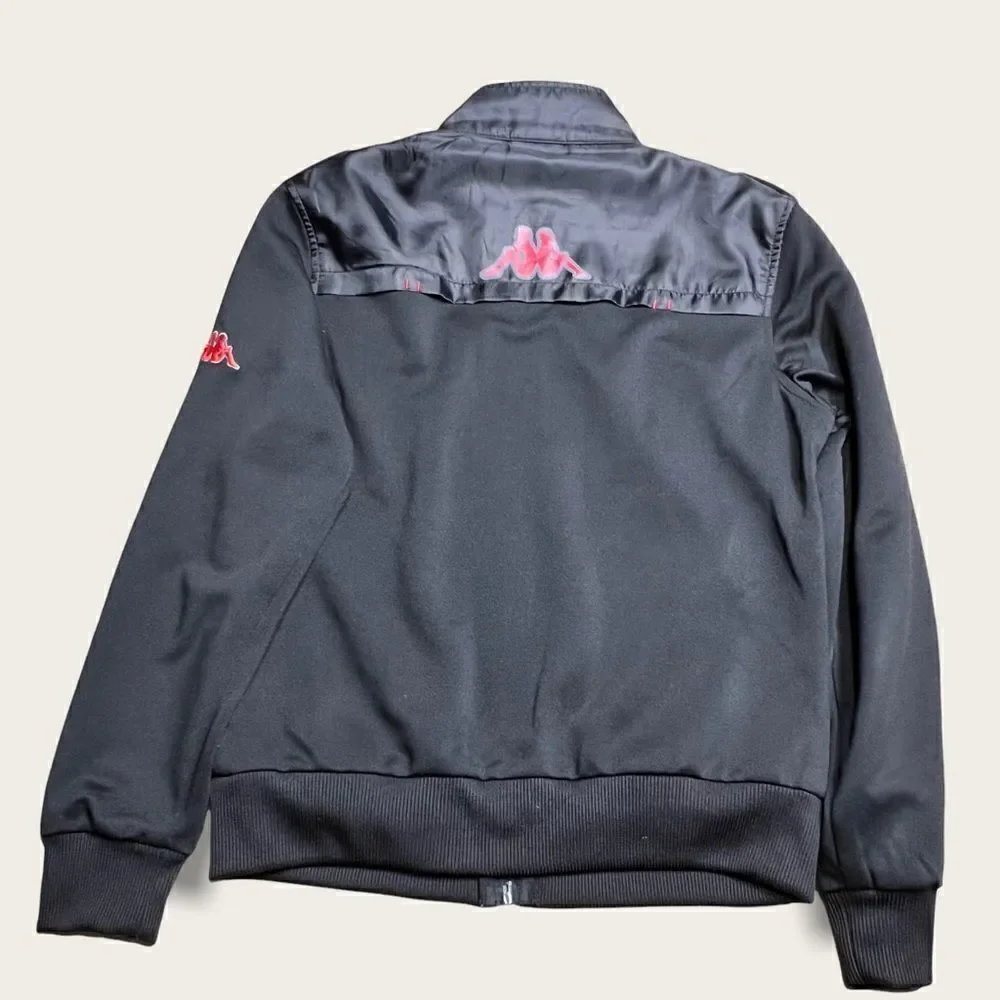 Kappa Kids track jacket unisex black full zip. L 14/16